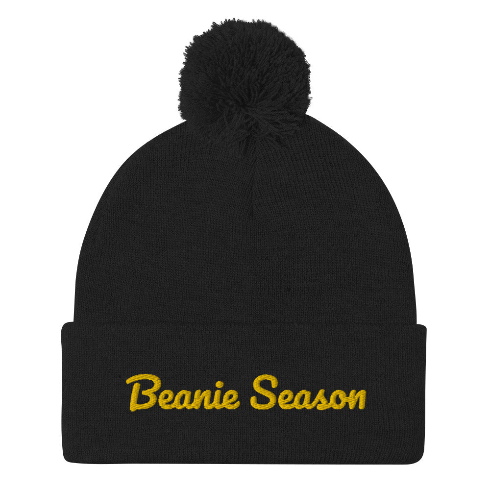 Gold “Stitched” Holiday Ball Beanie