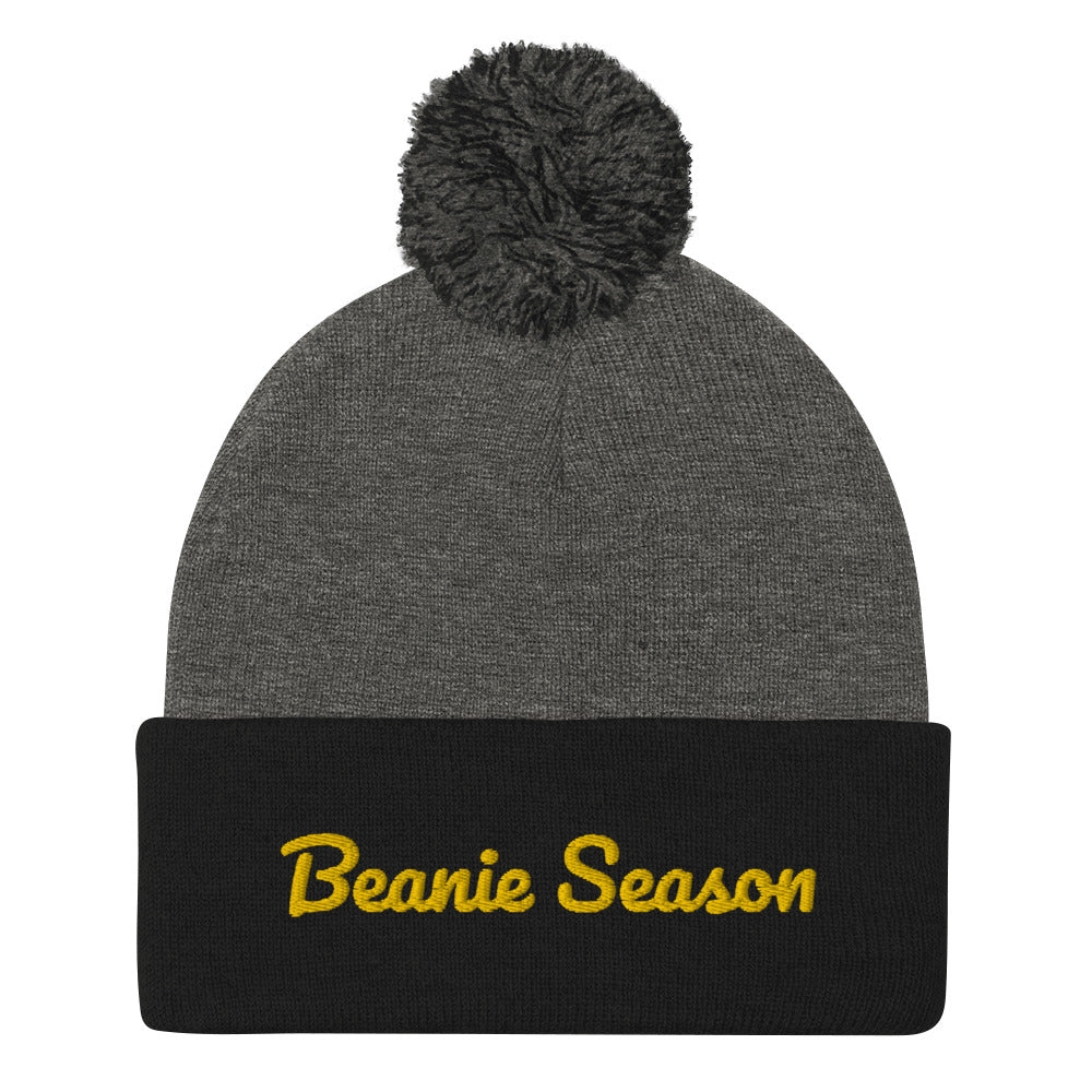 Gold “Stitched” Holiday Ball Beanie