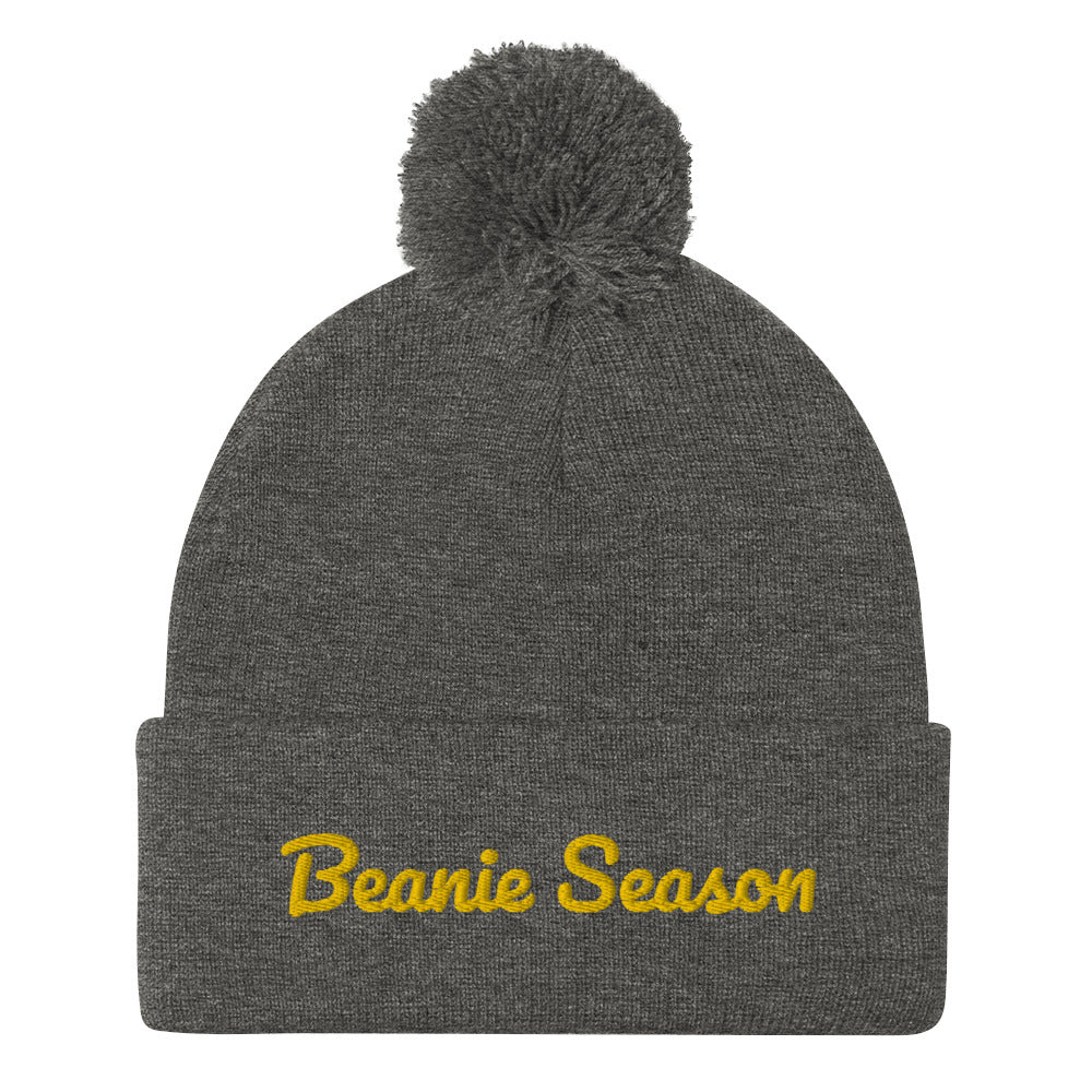 Gold “Stitched” Holiday Ball Beanie