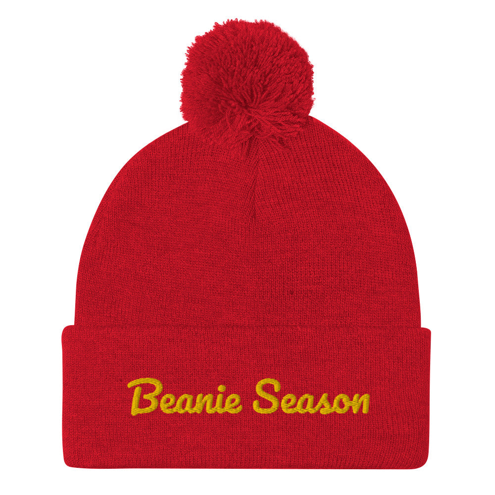 Gold “Stitched” Holiday Ball Beanie